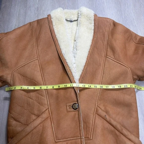Vintage 1980's Sheepskin Shearling Long Coat Women's Small Hugo Buscati Rare!! - Picture 14 of 16